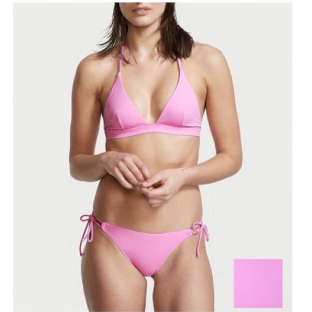 NWT VS Essential Halter Bikini Top & High-Waist Full Coverage Bikini Bottom